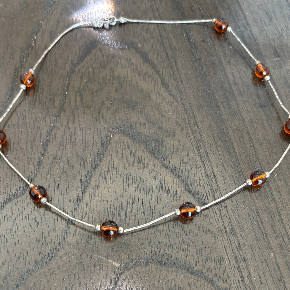Sterling Silver  Beaded Necklace